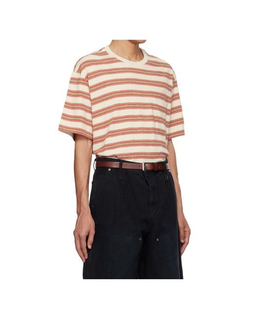 Wooyoungmi Black Striped Logo-Patch T-Shirt for men