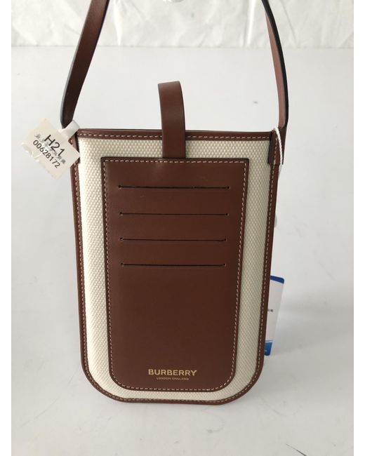 Burberry White Anne Logo Printed Phone Holder