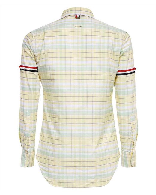 Thom Browne White Rwb-Stripe Check Shirt for men