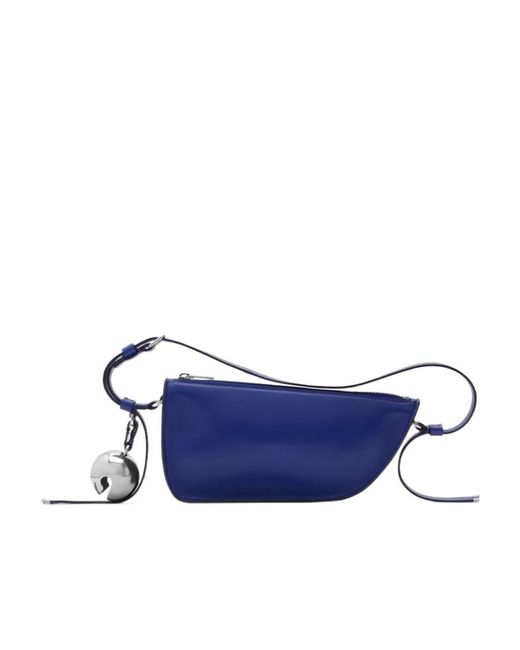 Burberry Blue Leather Shield Mini Shoulder Bag