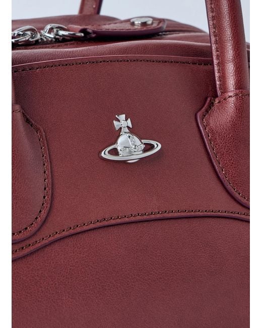Vivienne Westwood Red Orb-Plaque Zip-Up Shoulder Bag