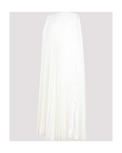 Jil Sander White Pleated Midi Skirt