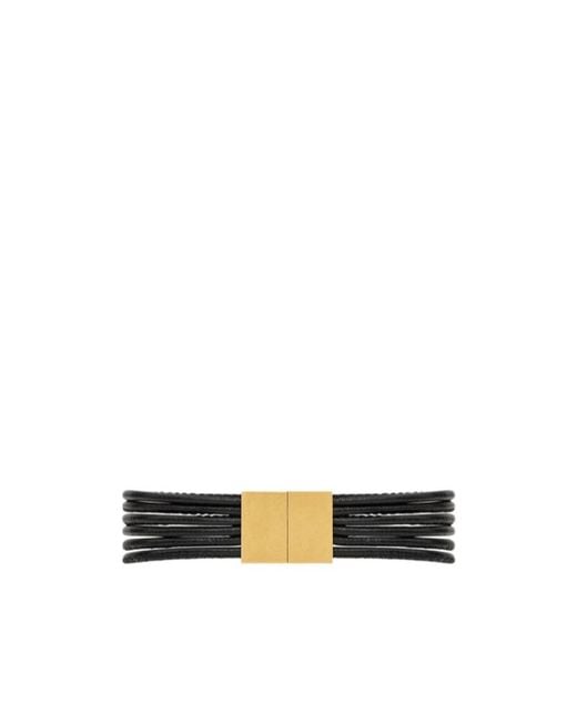 Saint Laurent White Babylone Cord Bracelet
