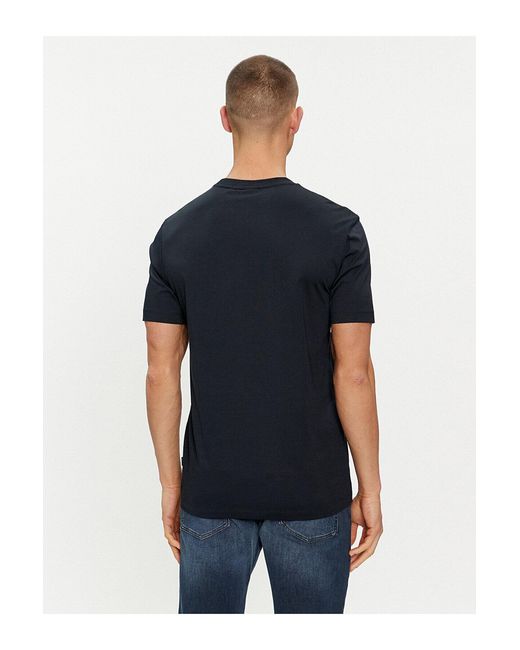 Boss Blue Logo-Appliqué Cotton T-Shirt for men
