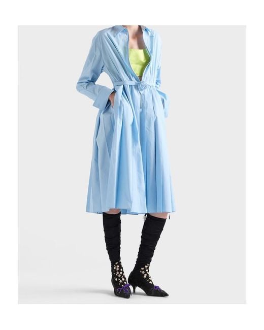 Prada Blue Cotton Poplin Dress