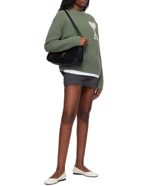 AMI Green Ami De Coeur Wool Sweater for men