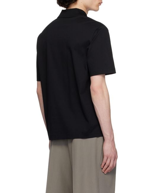Mackage Black V-Neck Short Sleeved Polo Shirt for men