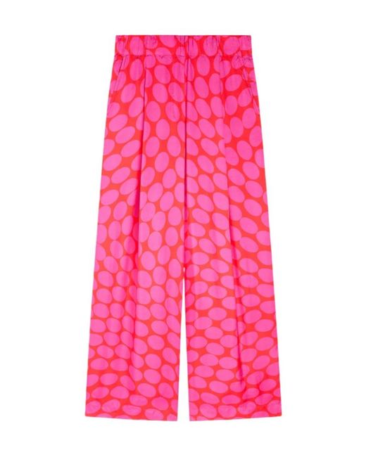 Dries Van Noten Pink Pila Wide-Leg Pants