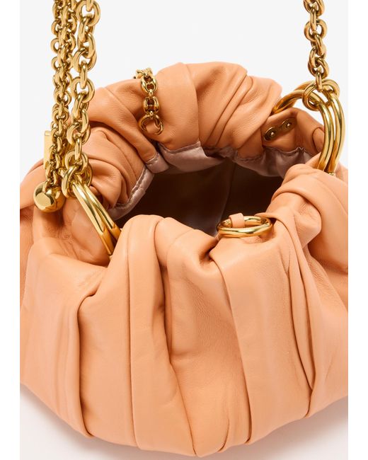 Chloé Natural Chloé Plissé Chain Pleated Shoulder Bag