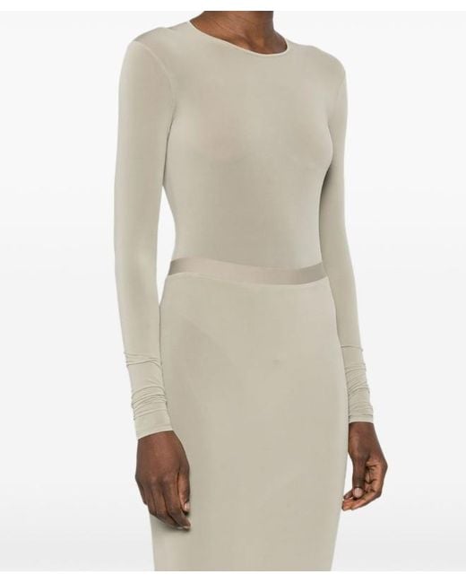 Wardrobe NYC Natural Sheer Bodysuit