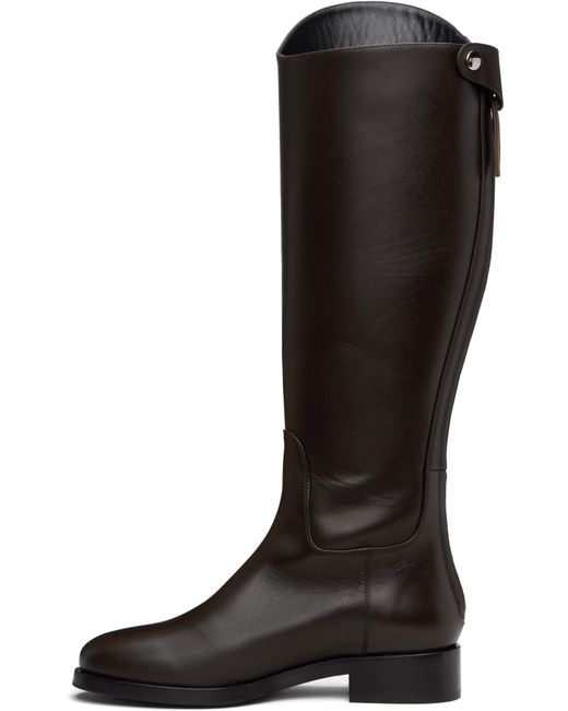 Aeyde Black Zip-Fastening Leather Knee-High Boots