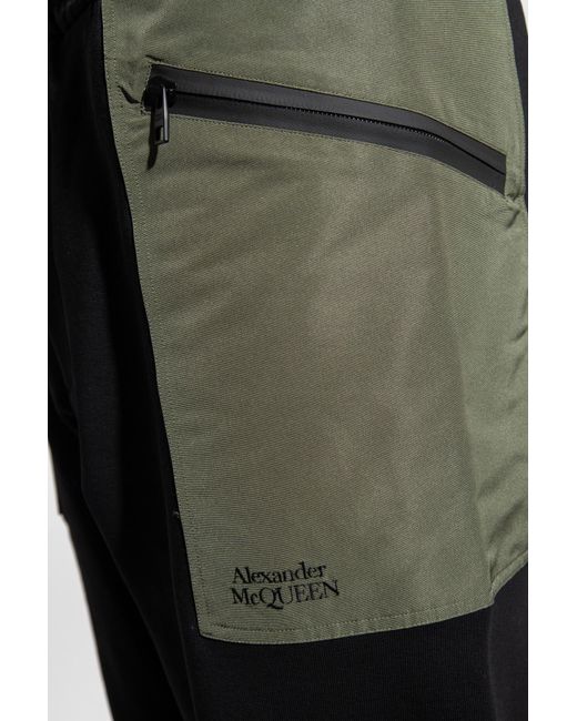 Alexander McQueen Black Logo Printed Straight-Leg Track Pants for men