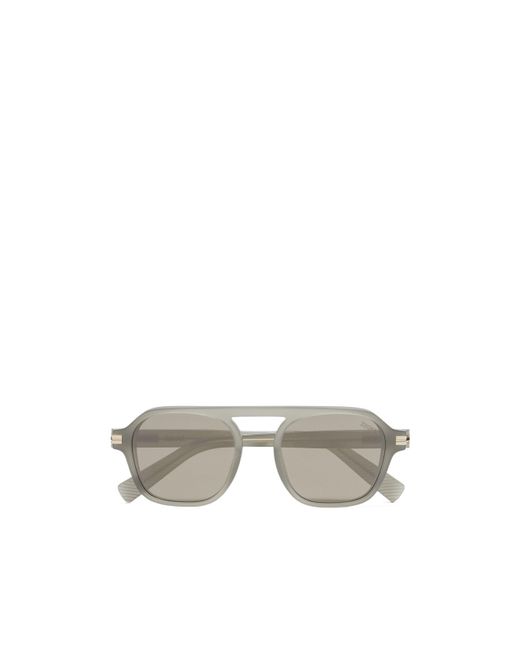 Zegna White Oval Frame Sunglasses for men