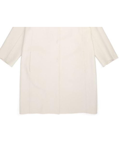 Max Mara White Round-Necked Coat