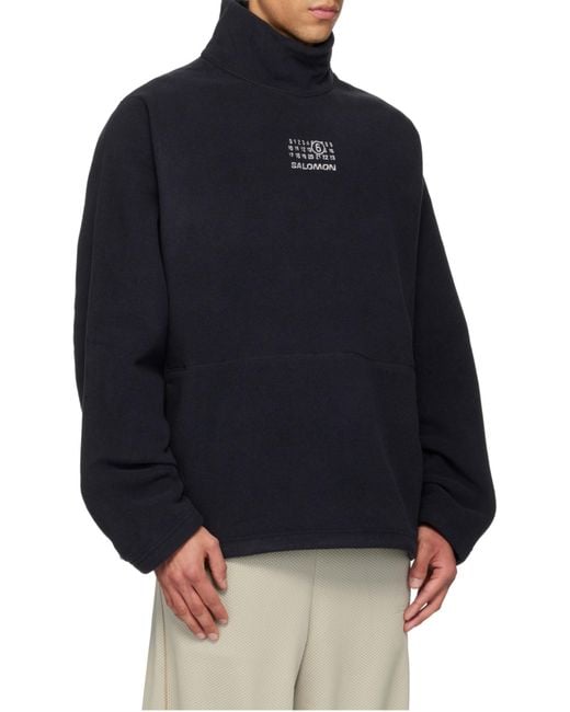 MM6 MAISON MARGIELA X SALOMON Black Turtleneck Fleece Jumper for men