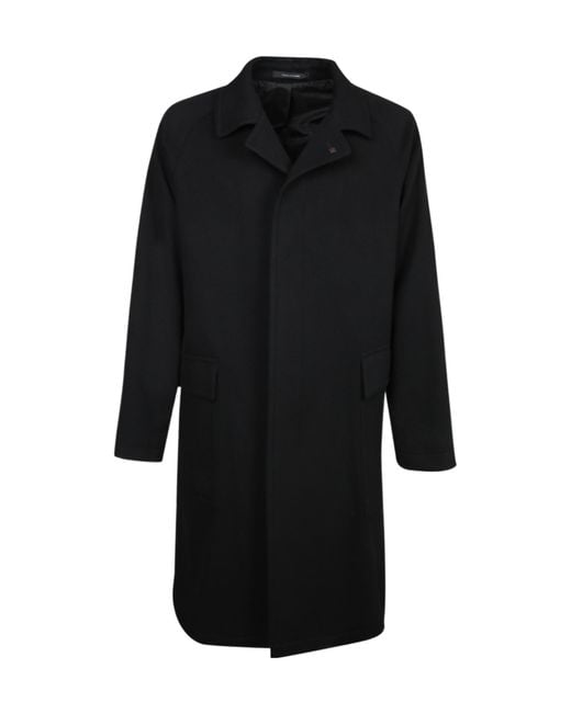 Tagliatore Black Loyds Raglan Coat for men