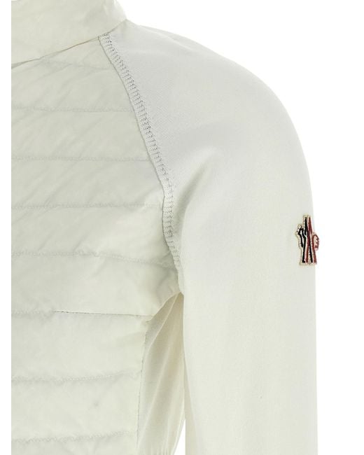 Moncler White Grenoble Tricot Quilted Cardigan