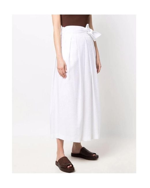 Fabiana Filippi White Bow-Tied Midi Skirt