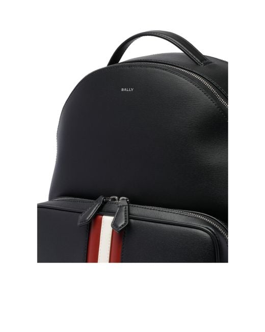 Bally Black Mythos Stripe Backpack for men