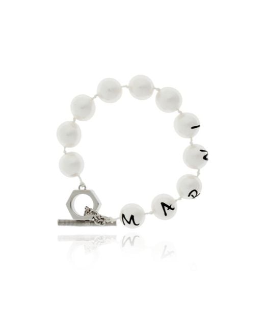 Marni White Beaded Toggle Bracelet