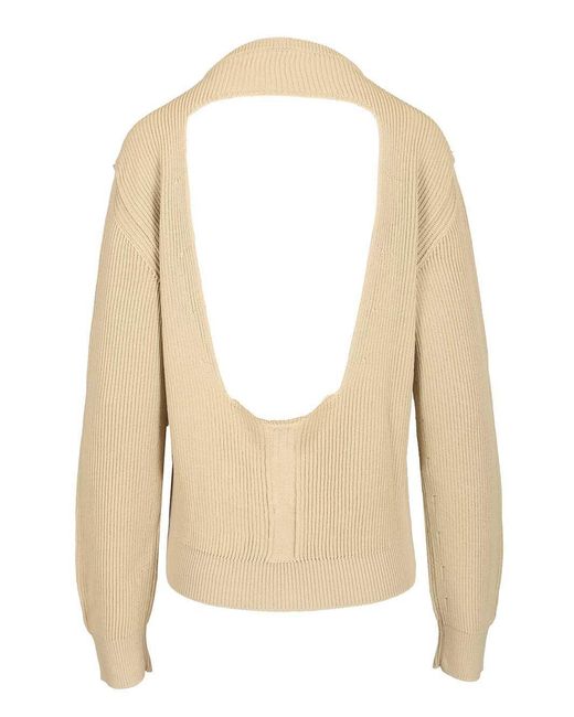 Rick Owens Natural Concordians Open-Back Knitted Jumper