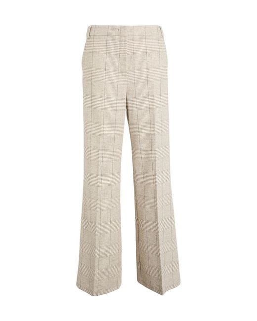 MAX&Co. Natural Loose-Fit Plaid Trousers