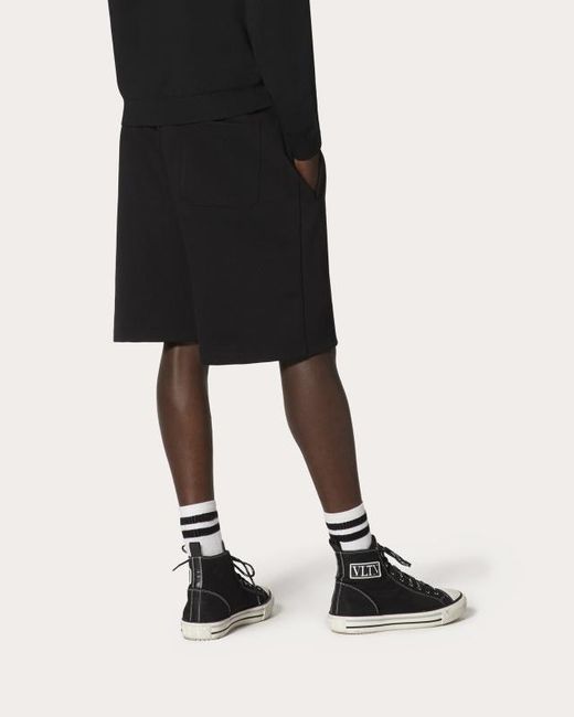 Valentino Black Vltn Patch Track Shorts for men