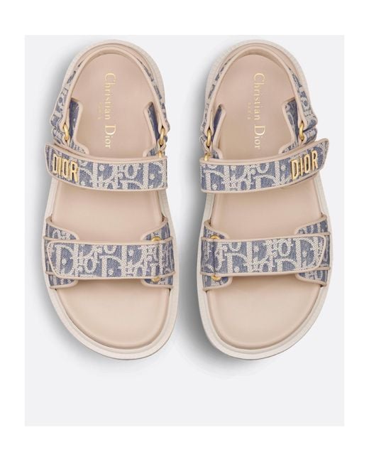 Dior White Christian Act Logo Plaque Double-Strap Sandals