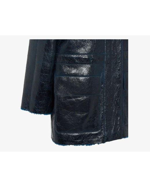 Fendi Blue Long Sleeved High-Neck Jacket