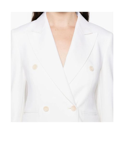 Max Mara White Wool Short Blazer