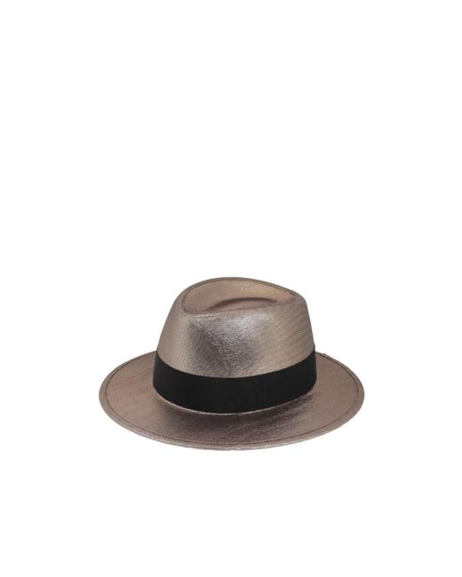 Saint Laurent Brown Solid-Colored Woven Strap Hat