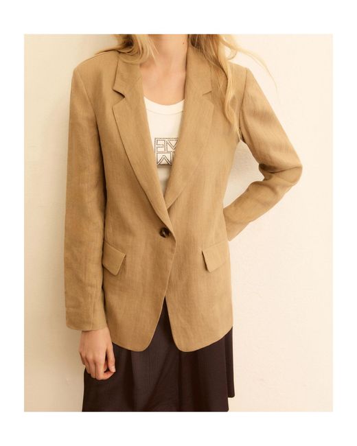Marella Natural Linen Blazer