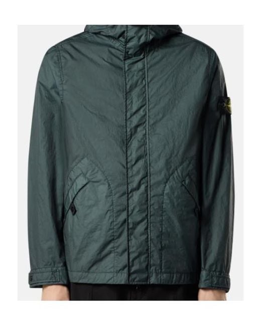 Stone Island Green Compass Patch Hooded Jacket for men