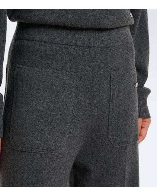 Victoria Beckham Gray Wool And Cashmere Wide-Leg Pants