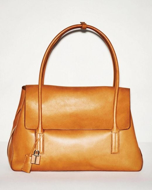 Tom Ford Brown Natural Leather Eclipse Large Shoulder Bag