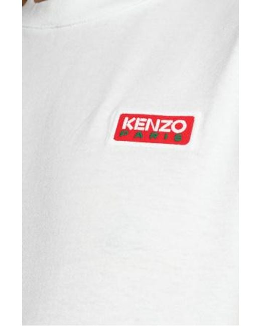 KENZO White T-Shirt With Round Neck And Short Sleeves