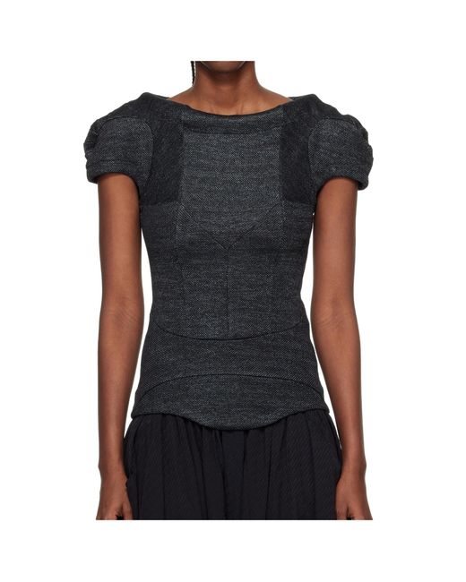 Kiko Kostadinov Black Compass Jersey Blouse