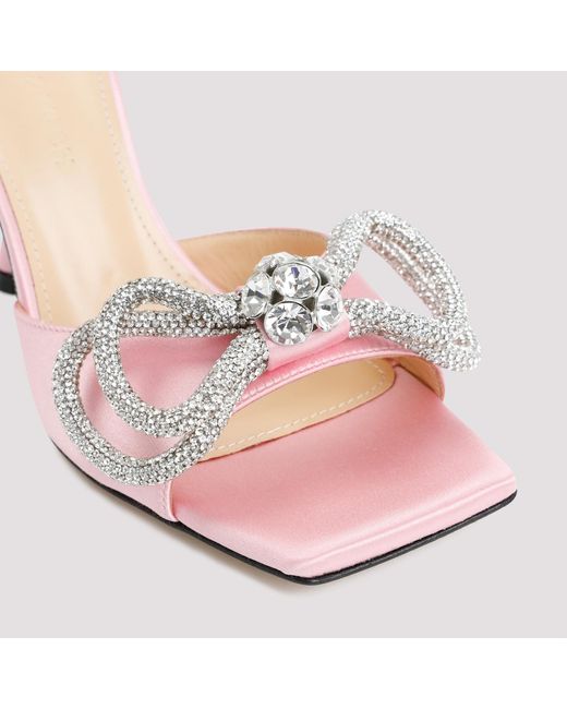 Mach & Mach Pink Double Bow 95Mm Mules