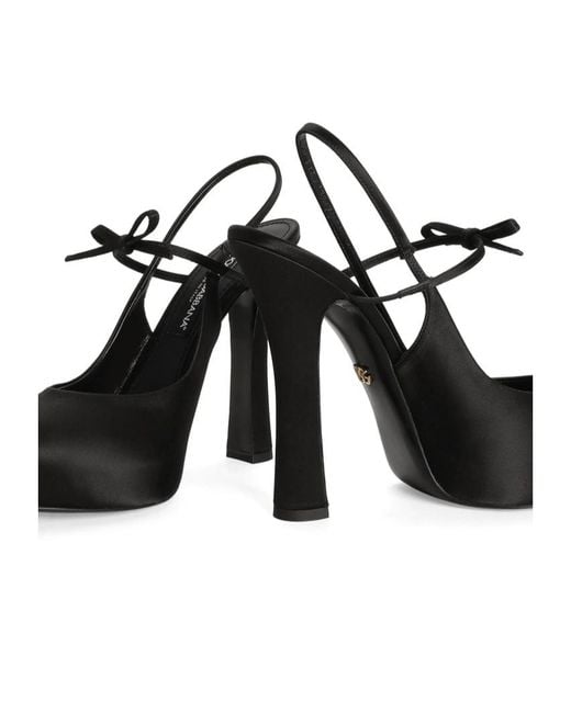 Dolce & Gabbana Black Satin Pumps Viscose