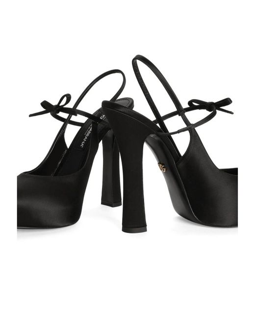 Dolce & Gabbana Black Satin Pumps Viscose