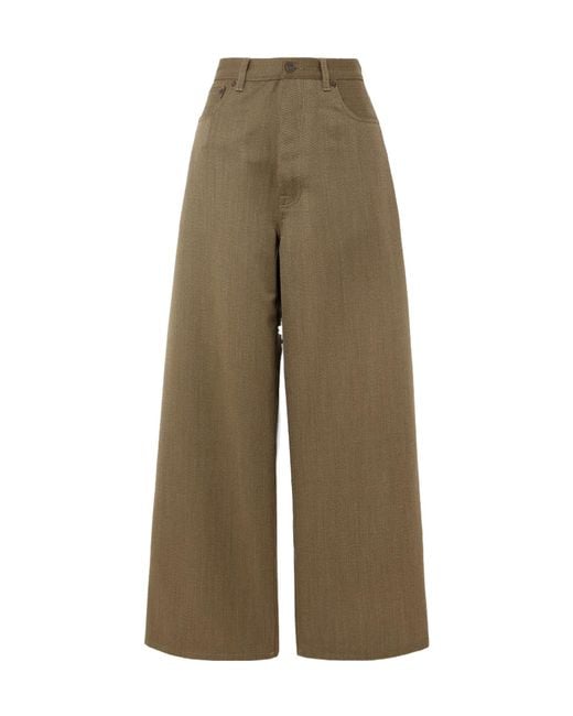 Fortela Green Wool Twill Trousers
