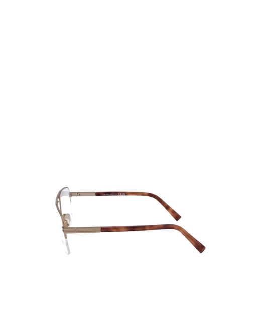 Zegna Metallic Rectangular Pilot Frame Glasses for men