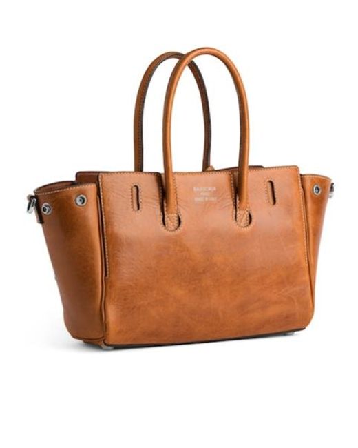 Balenciaga Brown Twist-Lock Top Handle Bag