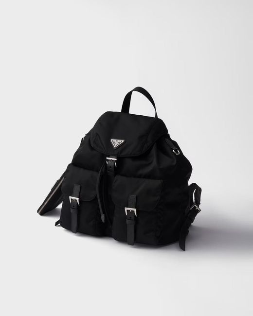 Prada Black Re-Nylon Triangle-Logo Backpack