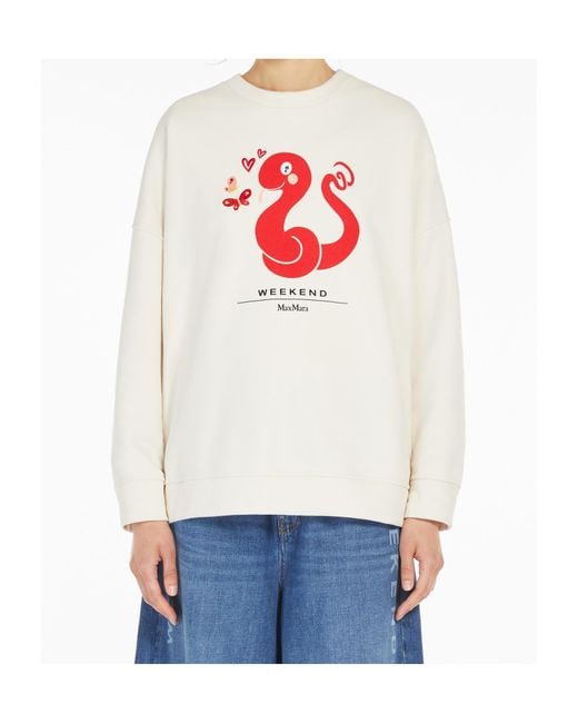 Weekend by Maxmara White Organic Cotton Sweatshirt