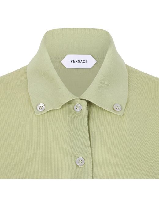 Versace Green Button-Down Short-Sleeve Shirt