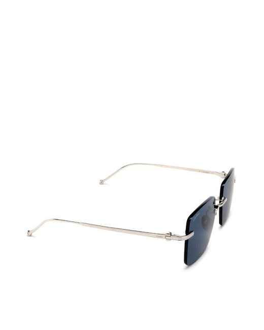 Cartier Blue Square Rimless Sunglasses for men
