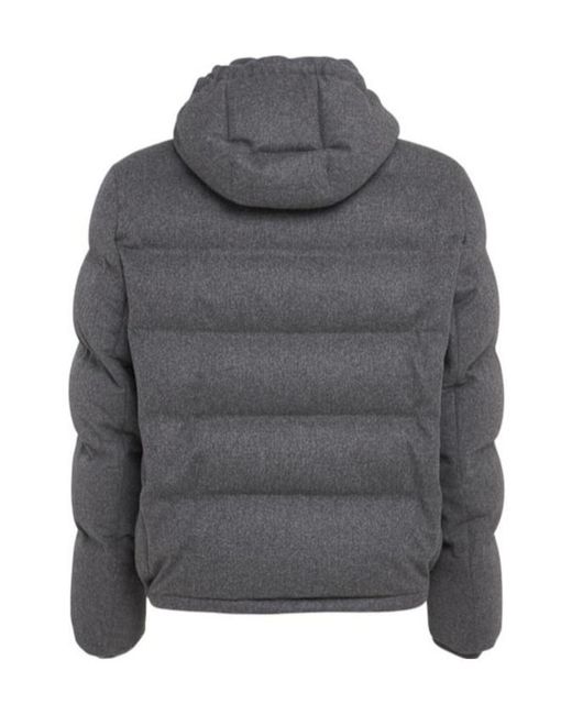 Brunello Cucinelli Gray Wool Cashmere Down Jacket for men