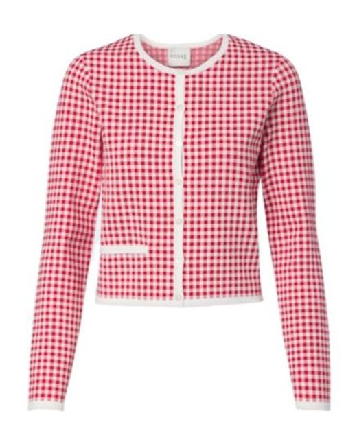 Posse Pink Micah Gingham Cardigan
