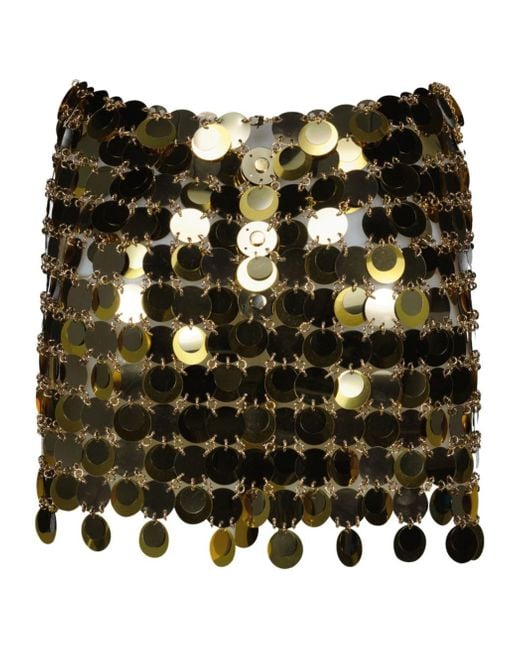 Rabanne Green Sparkle Discs Embellished Skirt